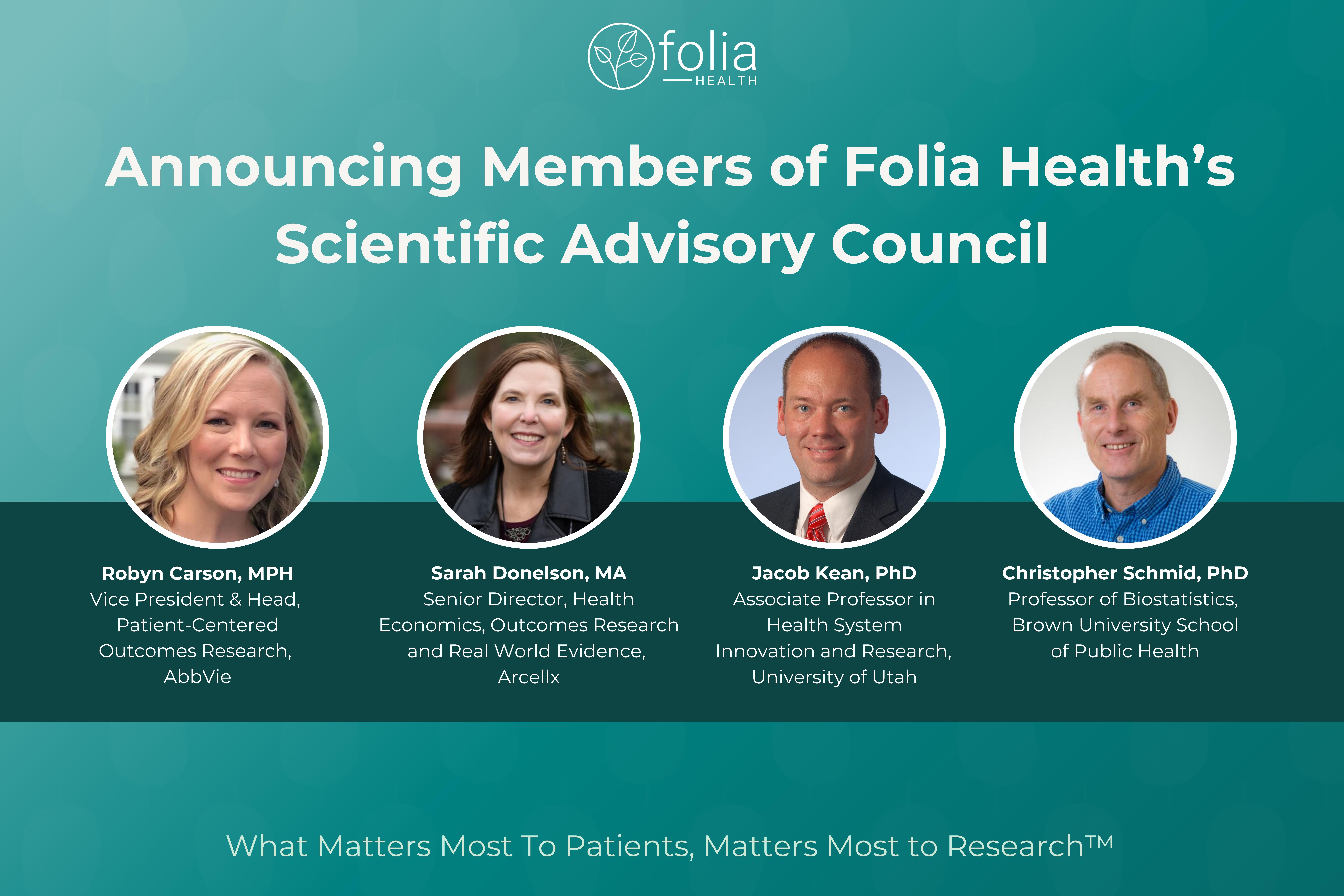 Founding Members of Folia Health's Scientific Advisory Council