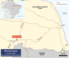 Borborema location map, Rio Grande do Norte, Brazil