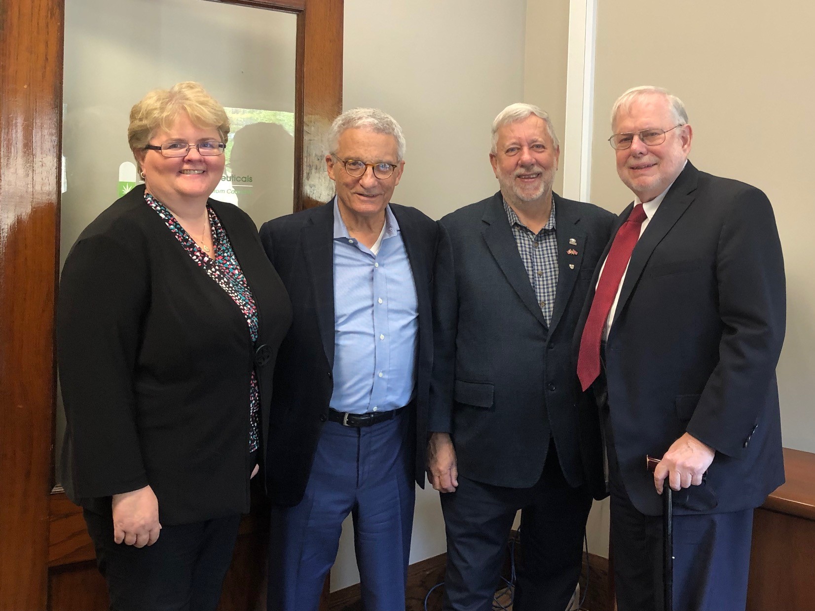 Myrna Gillis, CEO, Aqualitas; Robert Auritt, Ethicann; David Dagley, Mayor, Region of Queens Municipality; Bruce Mackler, President, Ethicann