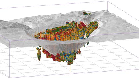 30 April 2024 MRE block model and US$120/lb U3O8 pit shells at Valencia Main and Valencia East, ML 149.