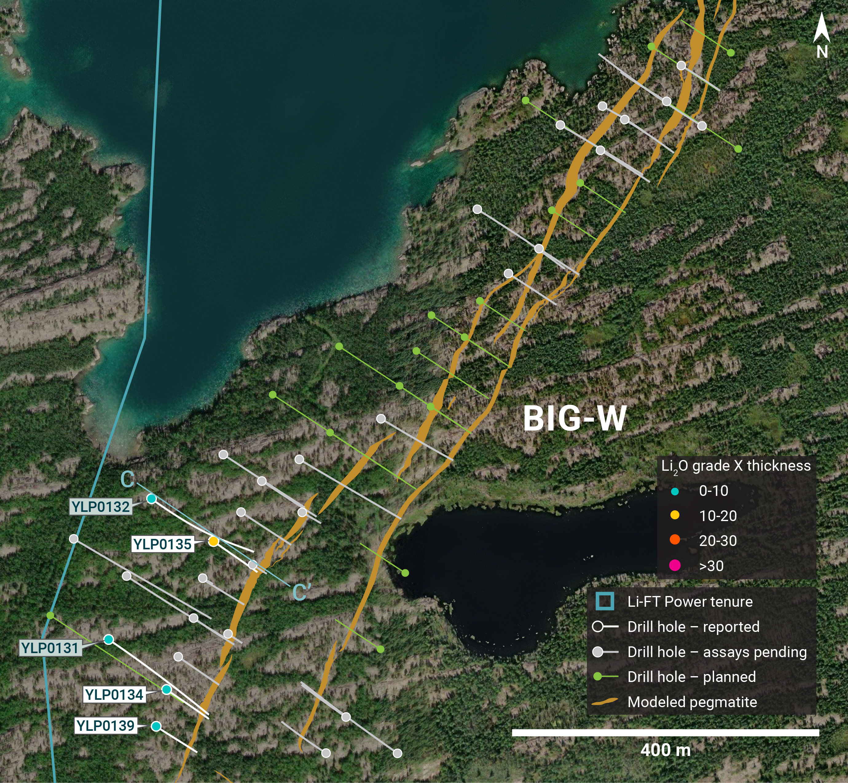Individual Drill plans YK pegmatites NR 20 Big-W GT