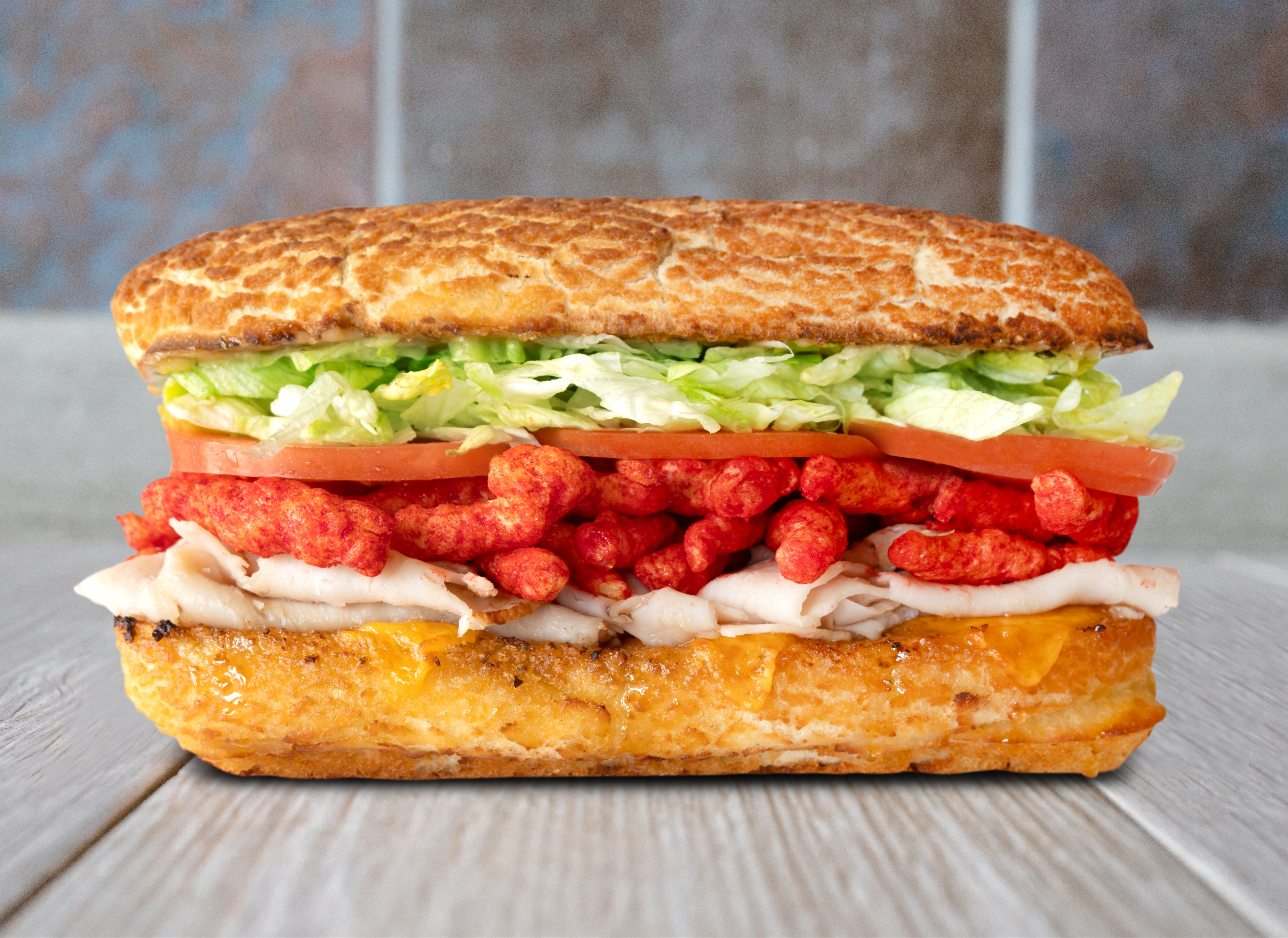 The THC Sandwich made with Turkey, Honey and Cheetos at Ike's Love & Sandwiches
