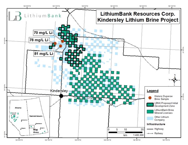 LithiumBank's Kindersley Lithium Brine Project