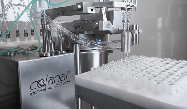 Colanar's double-headed, ultra-flexible filler will be equipped with a new technology providing 100% non-destructive, real-time IPCs for syringes and bulk vials.
