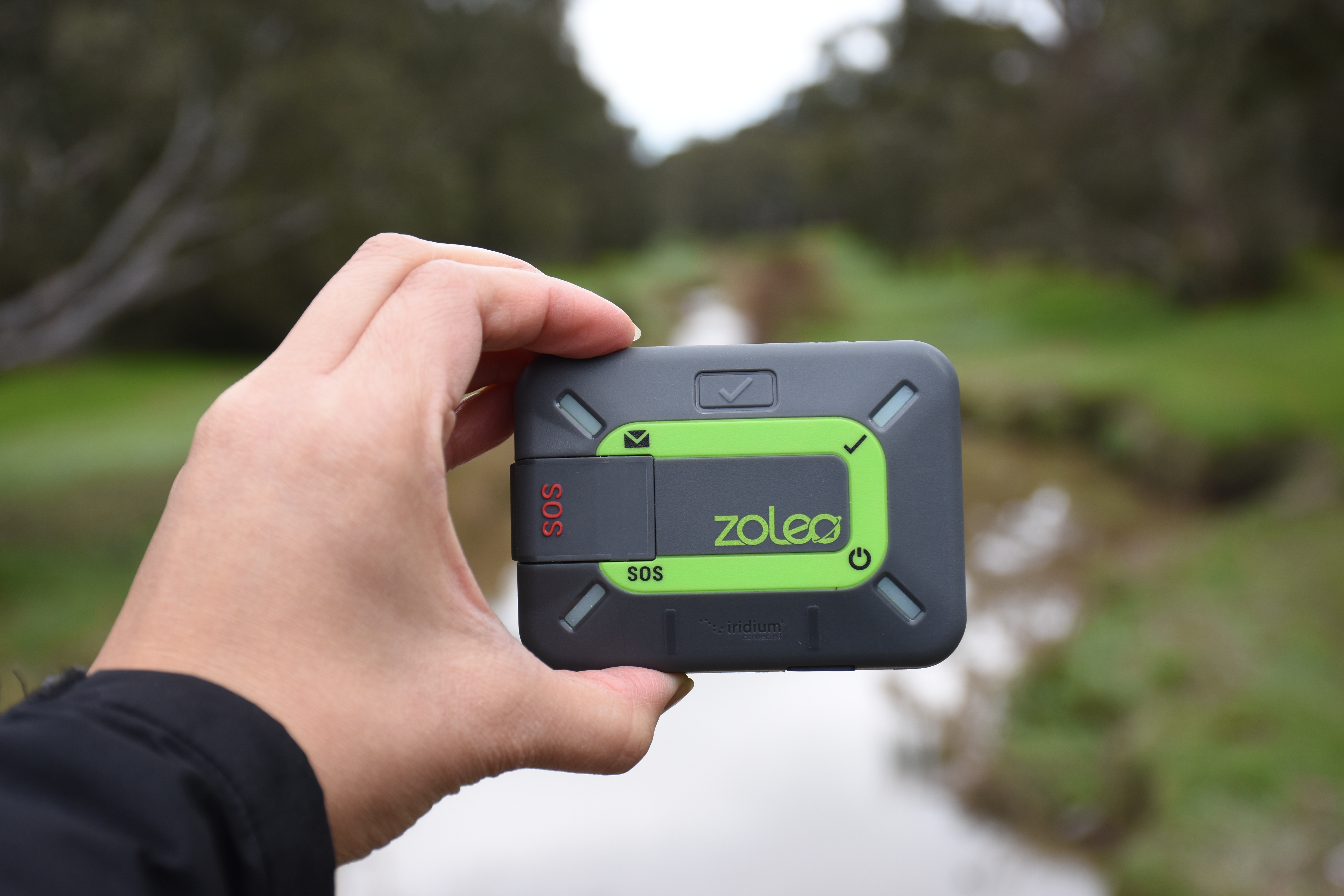 ZOLEO® satellite communicator in hand