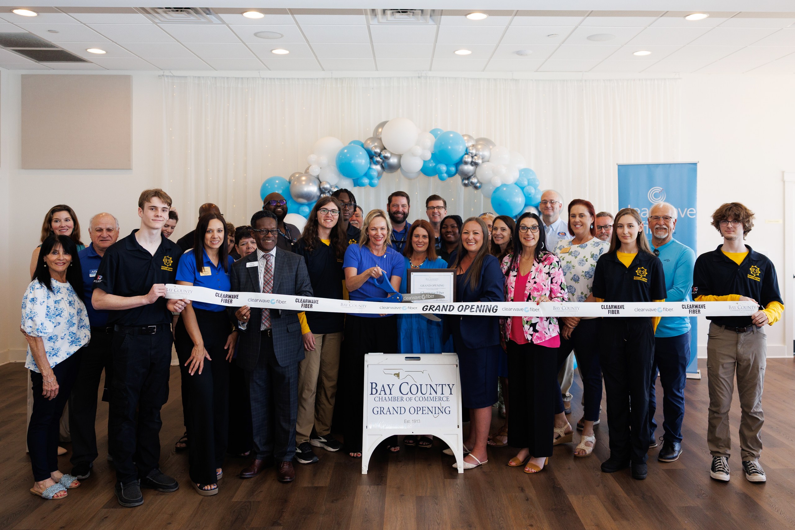 Clearwave Fiber celebrated a major milestone in its Bay County network expansion with a ceremonial ribbon cutting marking the launch of its 100% Fiber Internet service