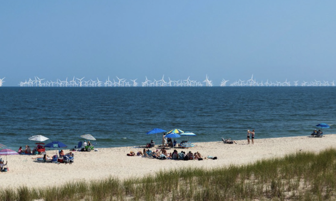 Long Beach Island with Wind Turbines 