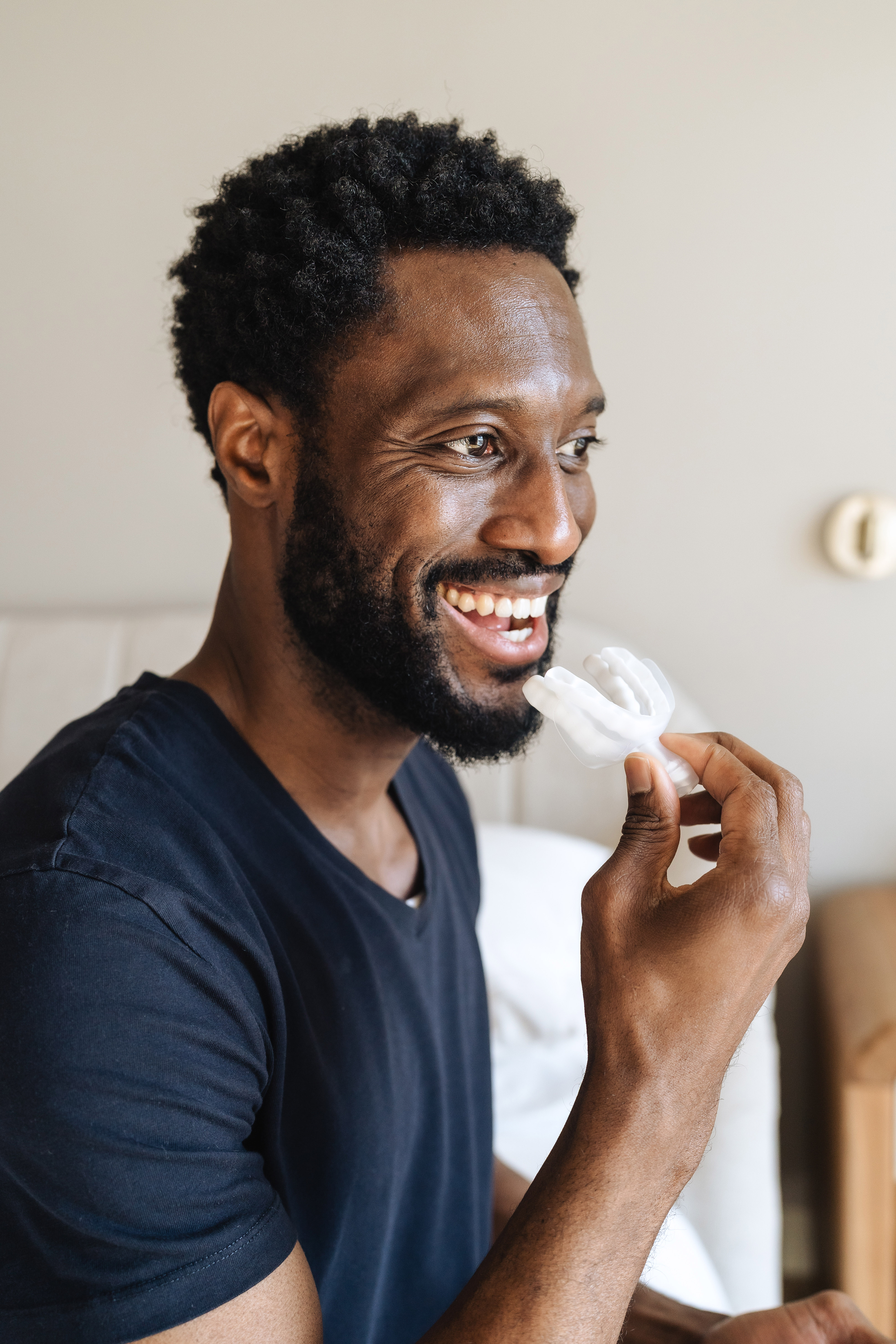 Patient preparing to wear Nylon flexTAP
