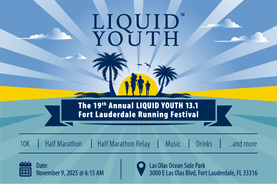 The 19th Annual Liquid Youth 13.1 Fort Lauderdale Running Festival will take place on November 9, 2025, and is currently accepting registrations and promises to be a landmark event, drawing participants nationwide