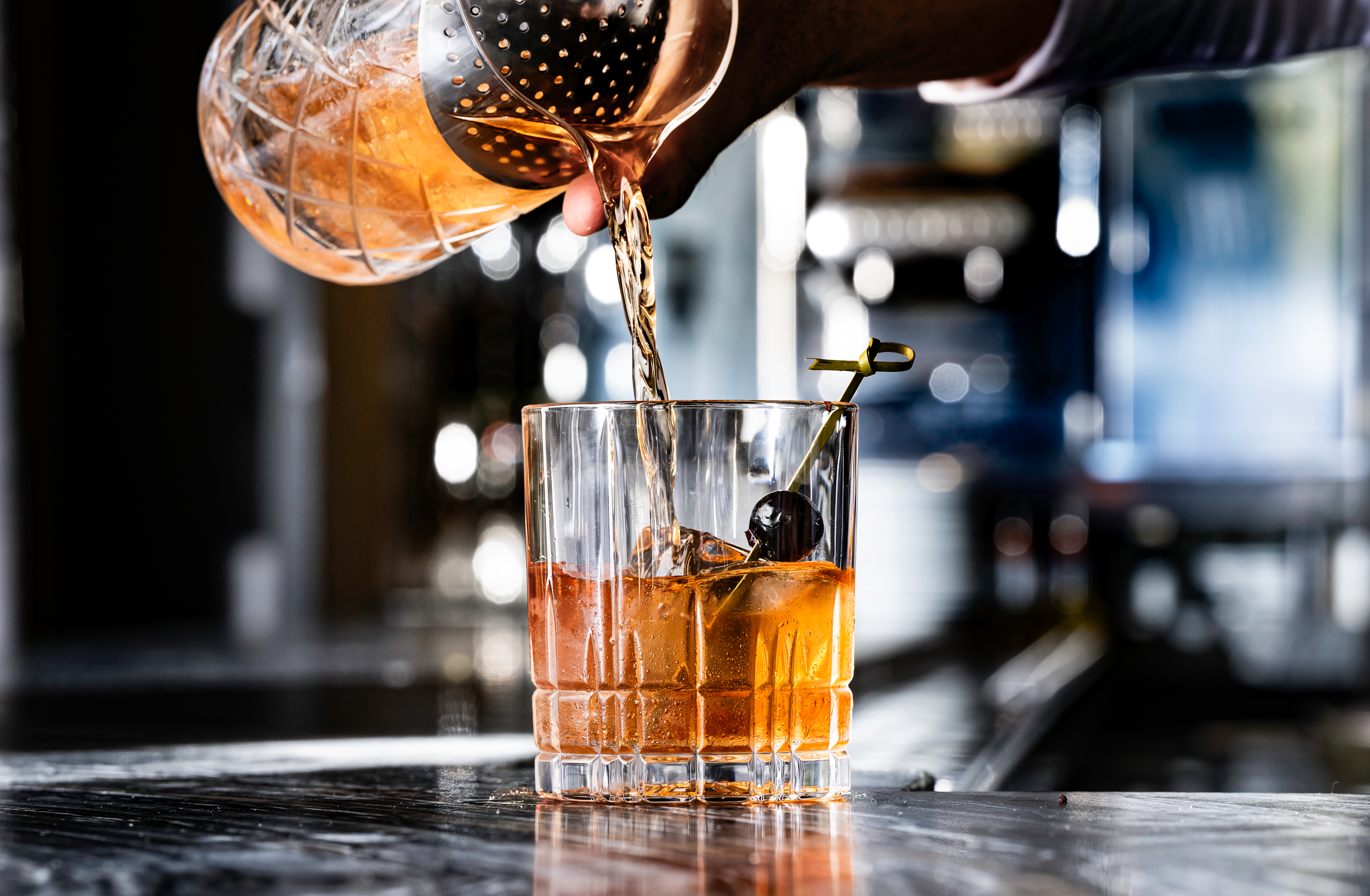 Fogo de Chão invites guests to try its new Bar Fogo menu including the Hunt Box cocktail made with Angel's Envy Bourbon, Disaronno, Aperol and Black Walnut Bitters, served over a clear ice block with an Amarena cherry. Fogo.com