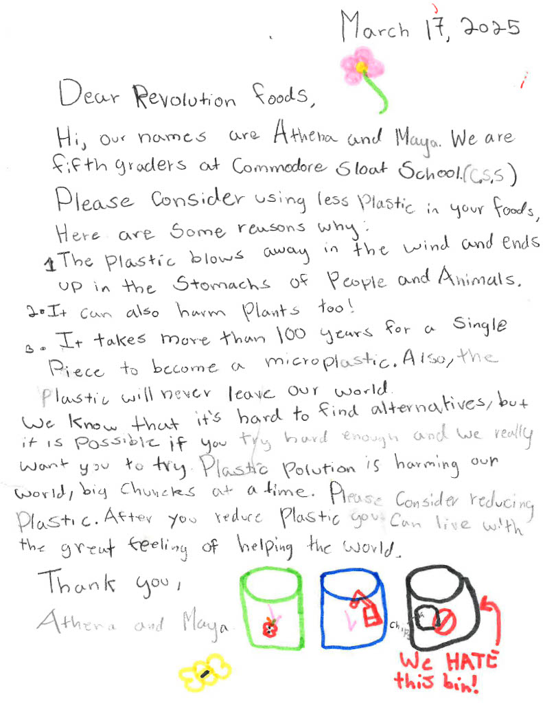 Student Letter Athena & Maya