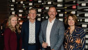 From left to right: Jill Kowalchuk, Chair of the Board of Directors at CIRA, Roelof Meijer, CEO at SIDN, Byron Holland, President and CEO at CIRA and Marjet van Zuijlen, Chair of the Supervisory Board at SIDN