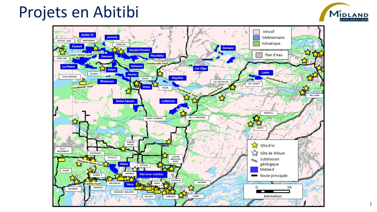 Figure 1 Projets en Abitibi