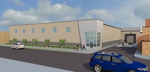 Main rendering of Flavorman's upcoming 28,000 sq. ft. facility to be built behind the existing headquarters building at 809 S. 8th Street, Louisville KY 40203.