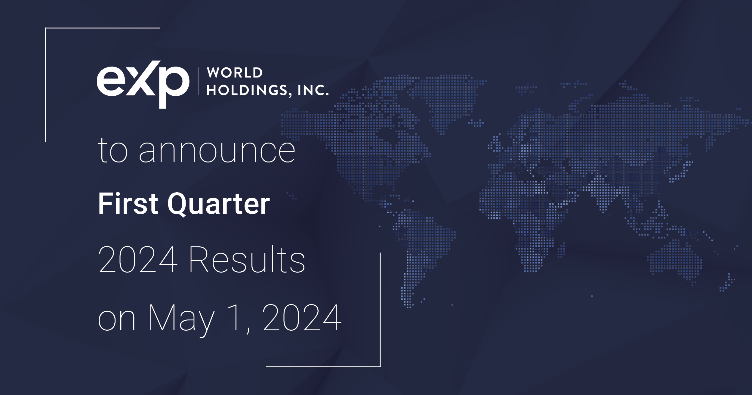 eXp World Holdings to Announce First Quarter 2024 Results on May 1, 2024