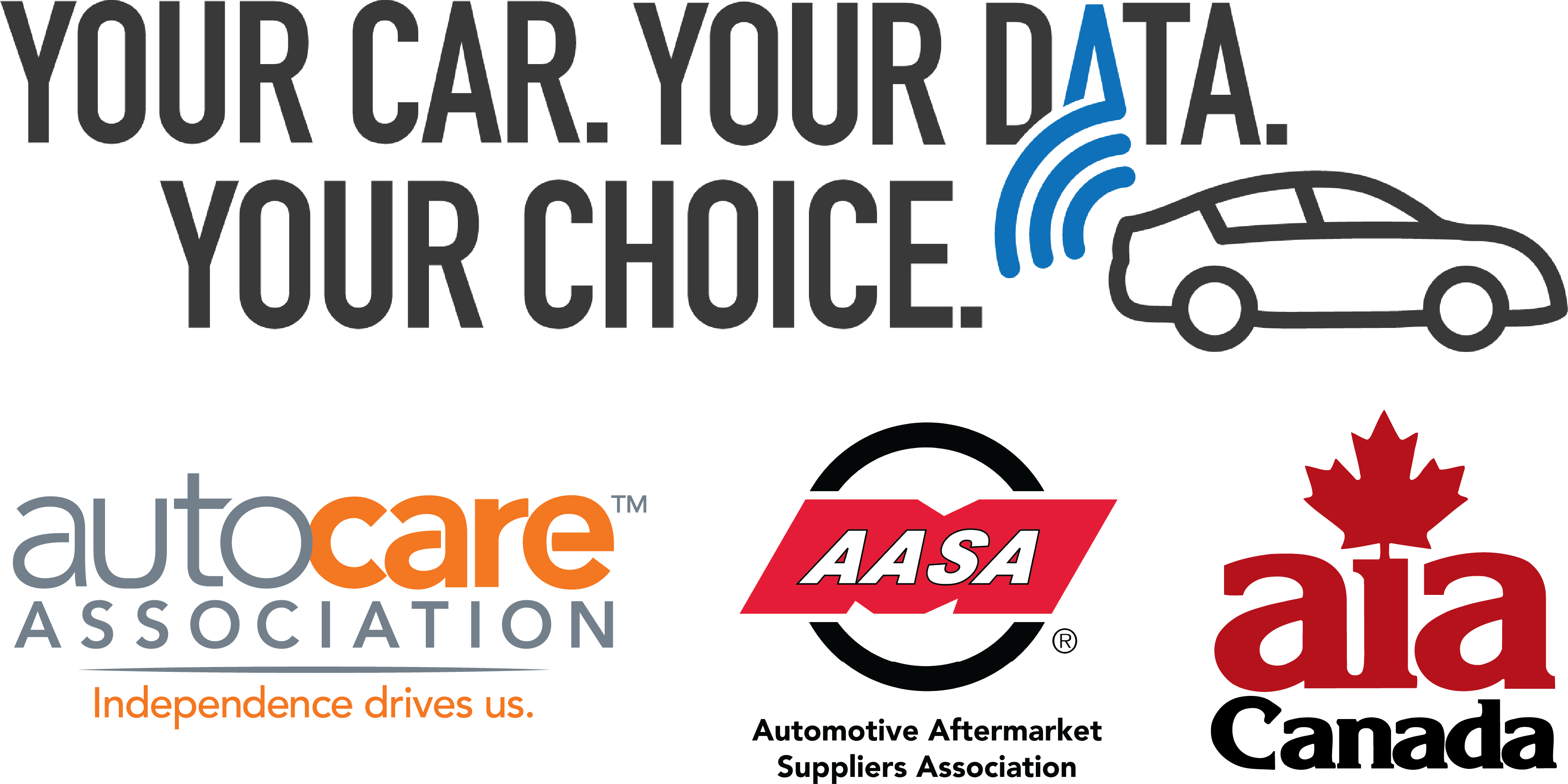 Your Car. Your Data. Your Choice Campaign and Partners Logo Block