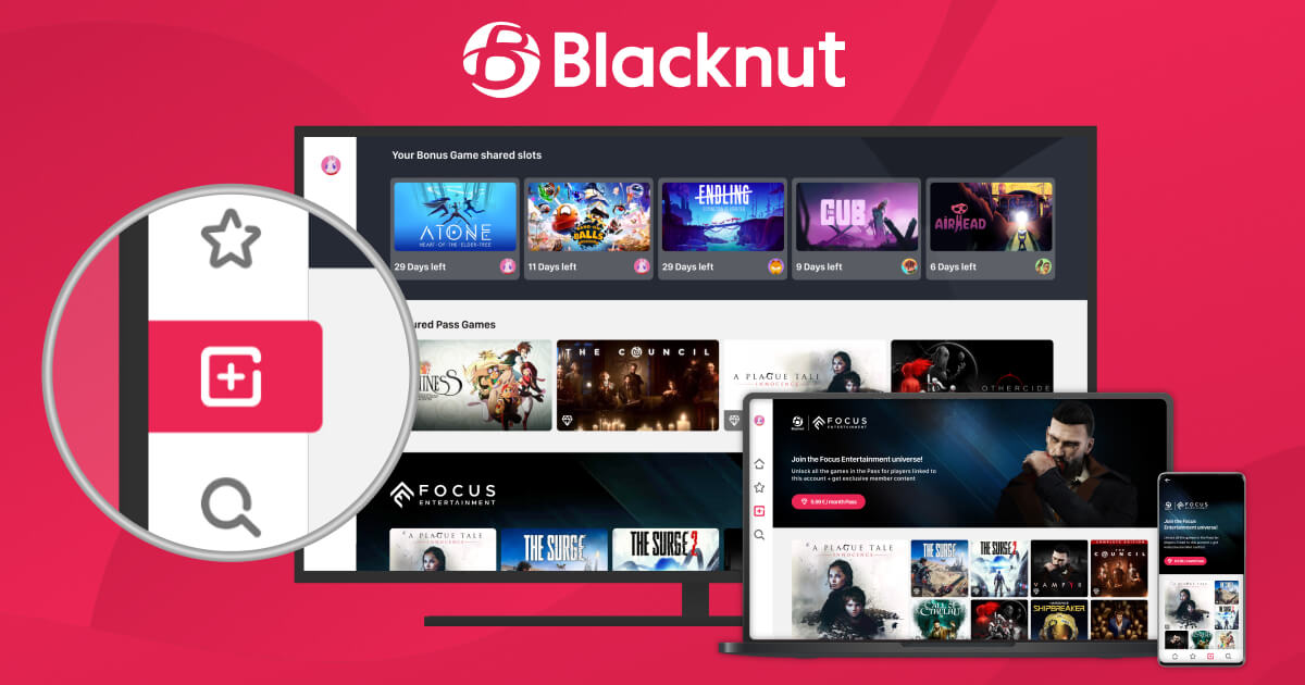 Blacknut Cloud Gaming Reveals NEW "+" Space in app expansion 
