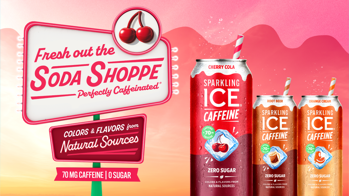 Talking Rain pops the top on its Sparkling Ice® Caffeine Soda Shoppe collection, serving up fizz, fun and a retro good time