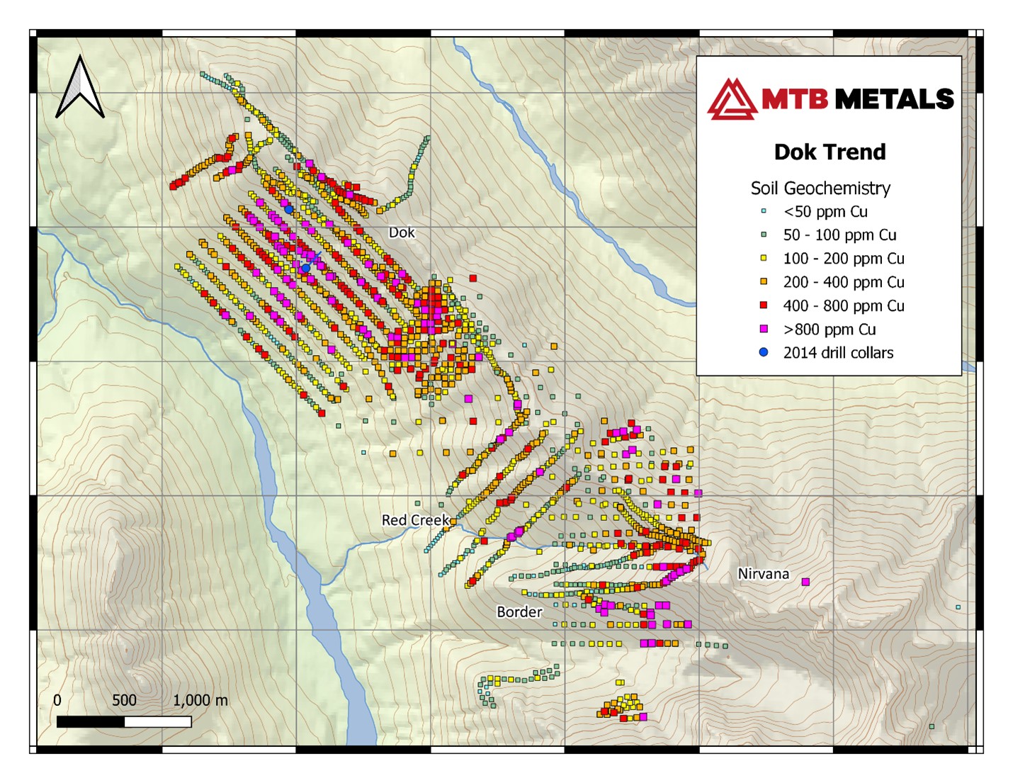 Current and Historic Soil Geochemistry for Copper on the Dok Trend