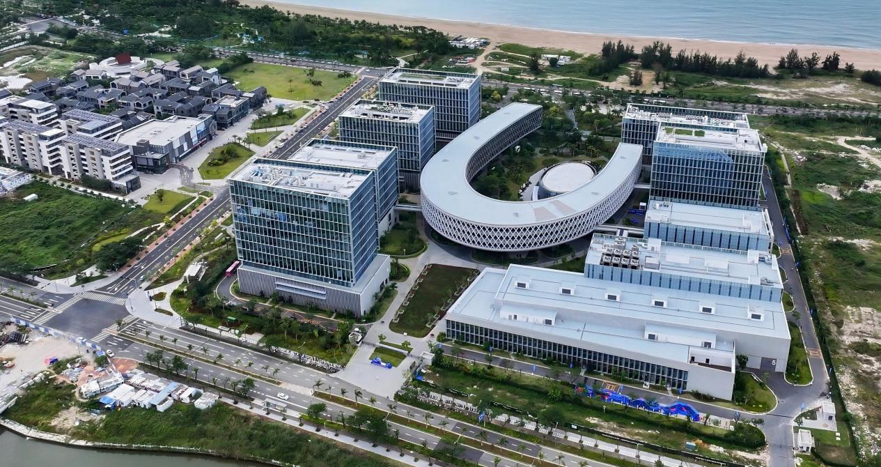 Aerial view of the Deep-Sea Science and Technology Innovation Public Platform in Yazhou Bay Science and Technology City, Sanya, China