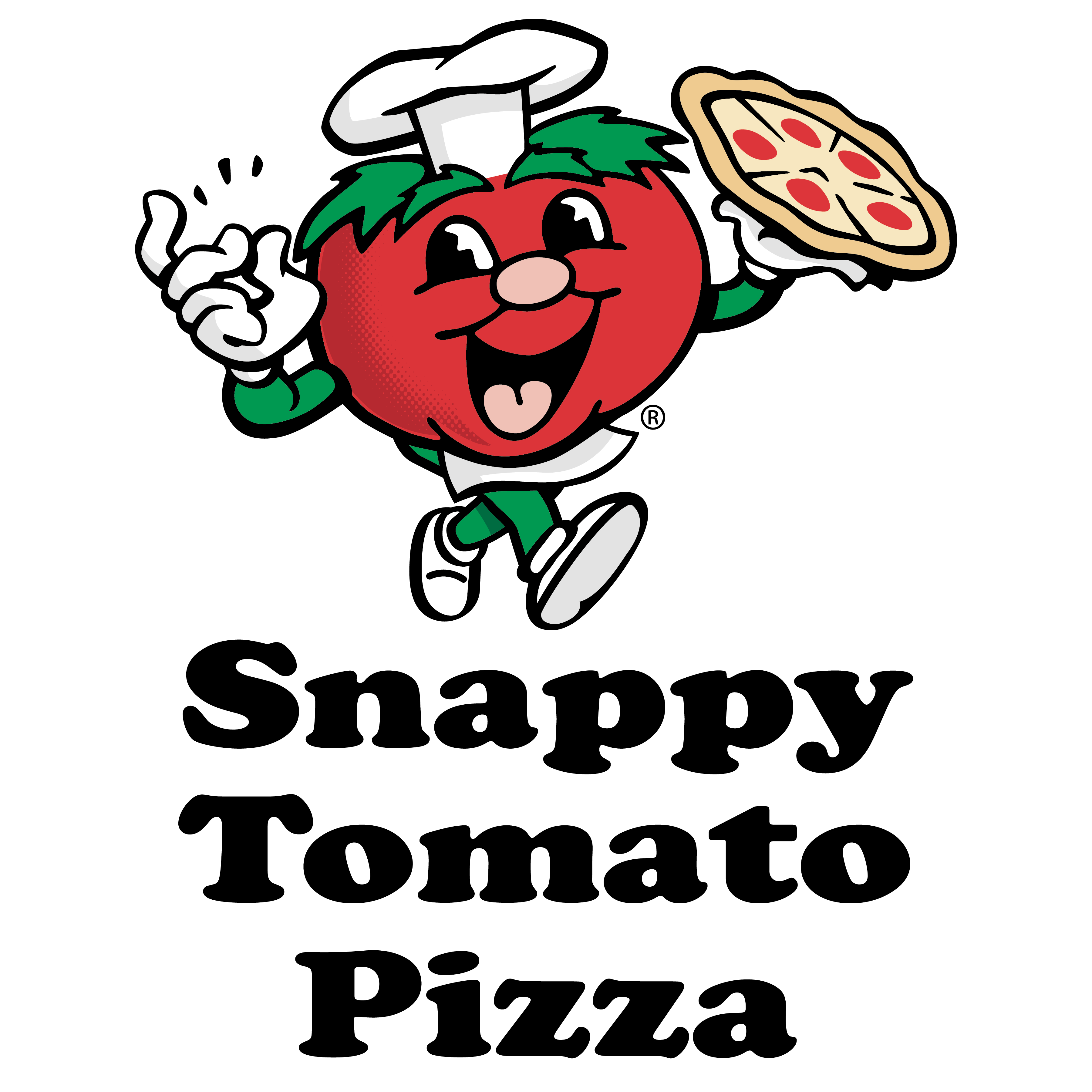 Our Snappy Tomato Pizza branding includes our signature mascot “Snappy.”  His memorable and iconic looks differentiate him from any and all competitors.  www.SnappyTomato.com  #SnappyTomato