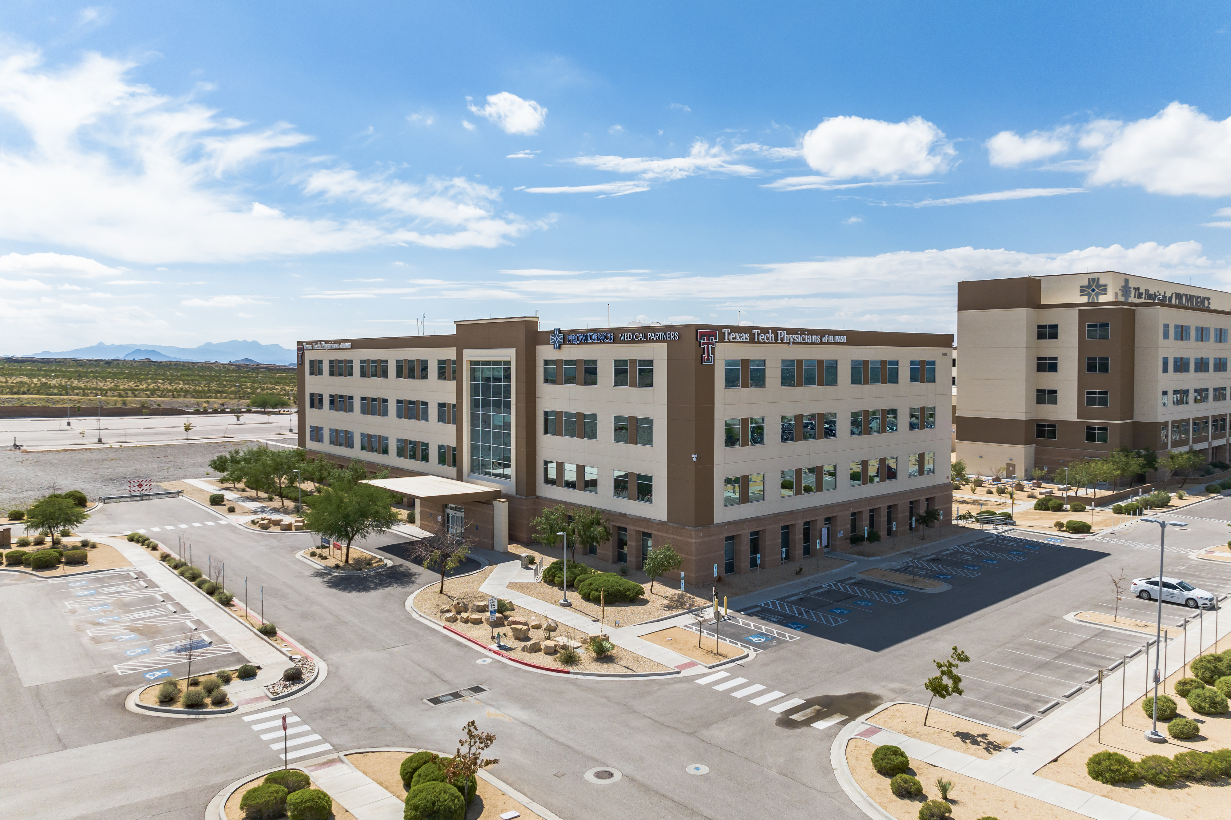 The photo includes an image of the Texas Tech Physicians of El Paso at Transmountain medical office building.