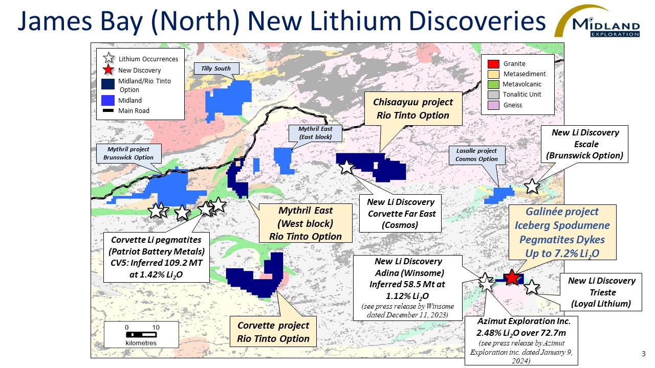 Figure 3 James Bay (North) New Lithium Discoveries