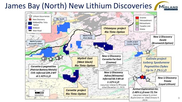 Figure 3 James Bay (North) New Lithium Discoveries