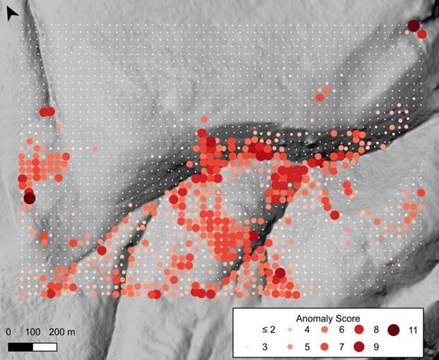 Map of composite soil anomaly scores.