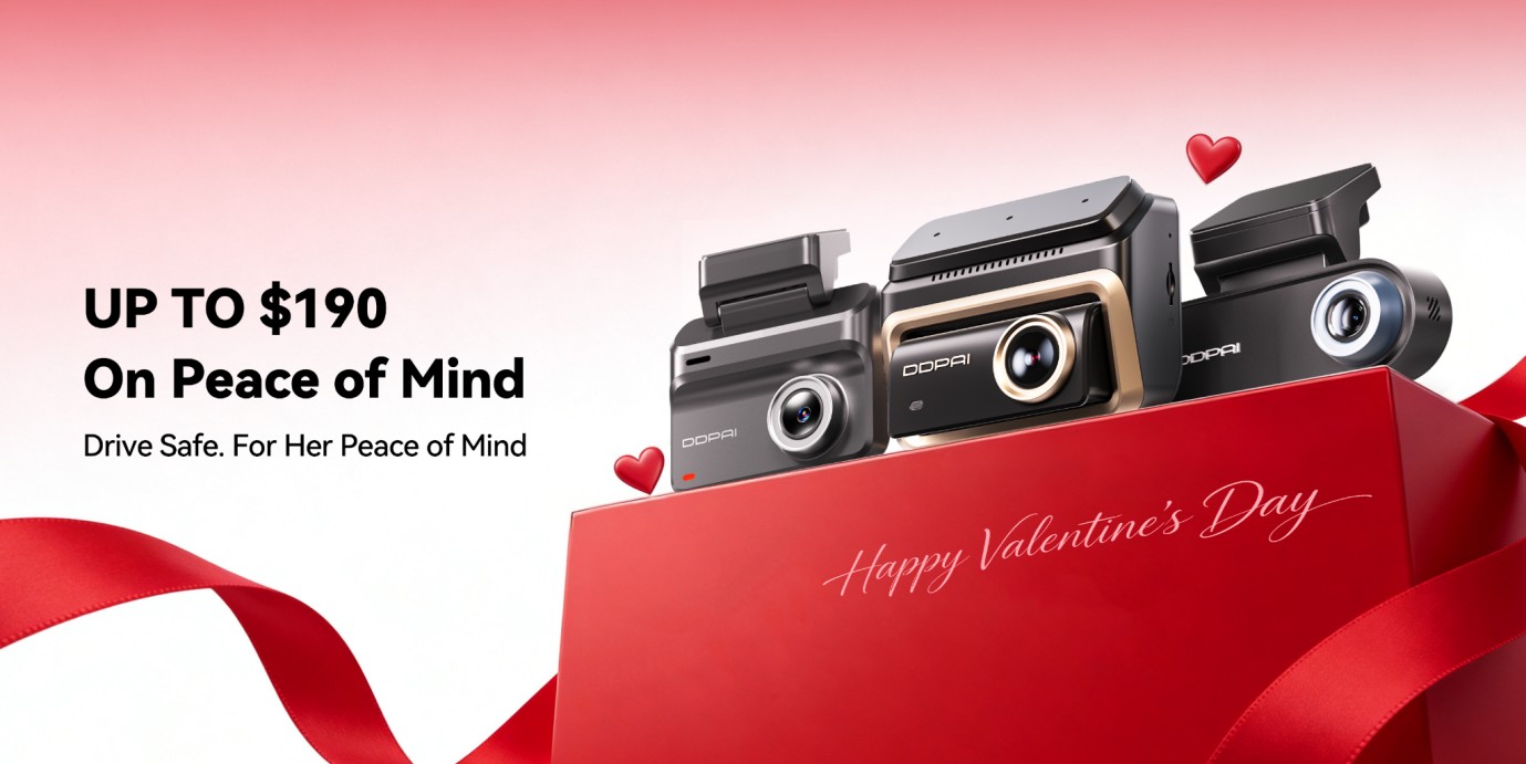DDPAI celebrates Valentine's Day with a special 'Gift of Safety' promotion, offering up to $190 off on its premium dashcam lineup to help customers provide peace of mind to their loved ones.