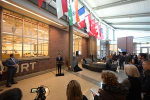 Announcing the collaboration between Purdue University, Ericsson and Saab at Purdue Airport