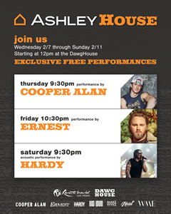 Performances by HARDY, ERNEST, and Cooper Alan During Big Game Weekend at Ashley House
