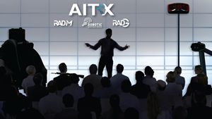Simulated silhouette image of AITX and RAD CEO Steve Reinharz presenting RAD’s safety and security solutions during the upcoming Investor Open House and Press Event scheduled for July 18, 2022.