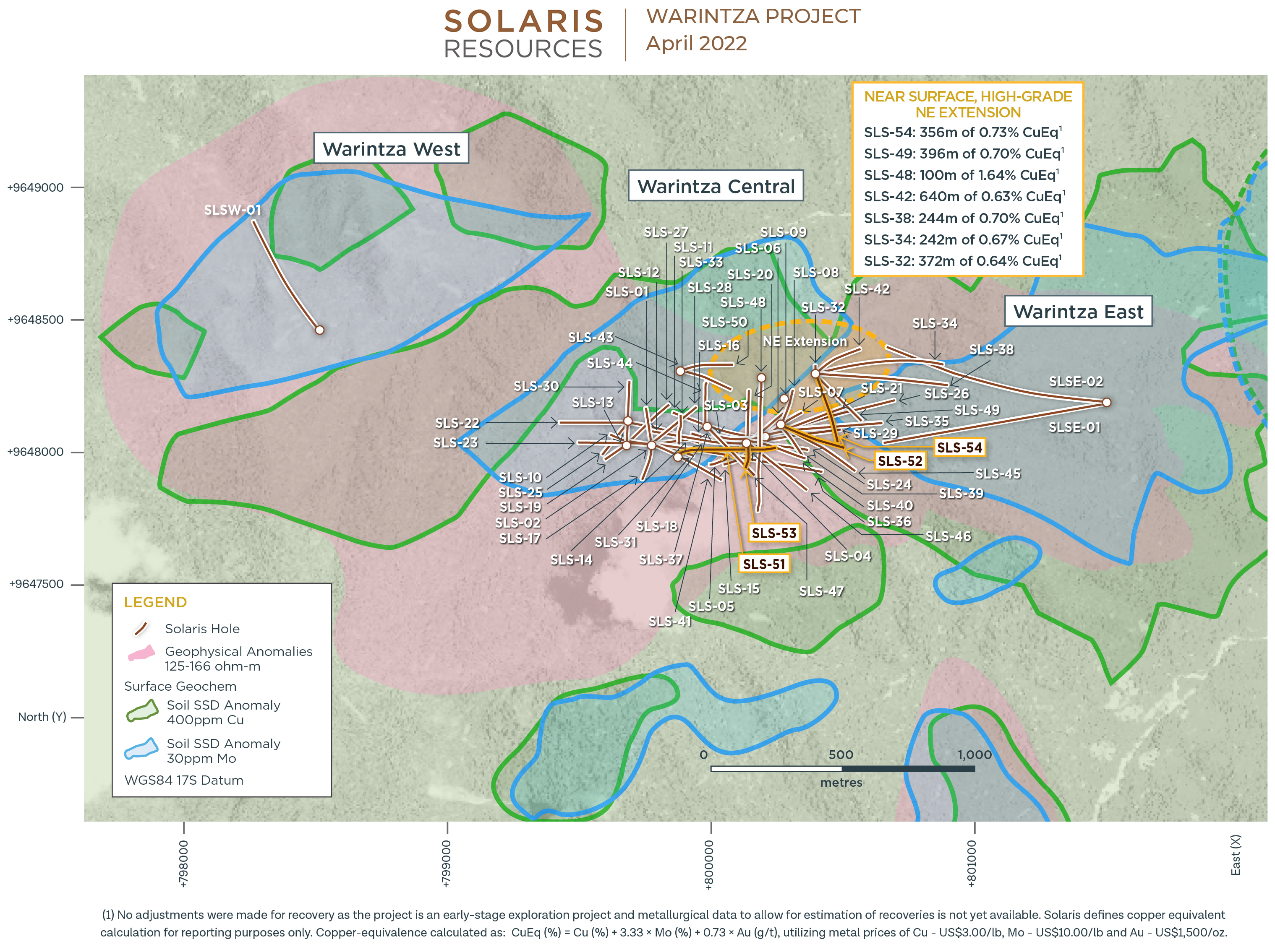 Figure 1 – Plan View of Warintza Drilling Released to Date