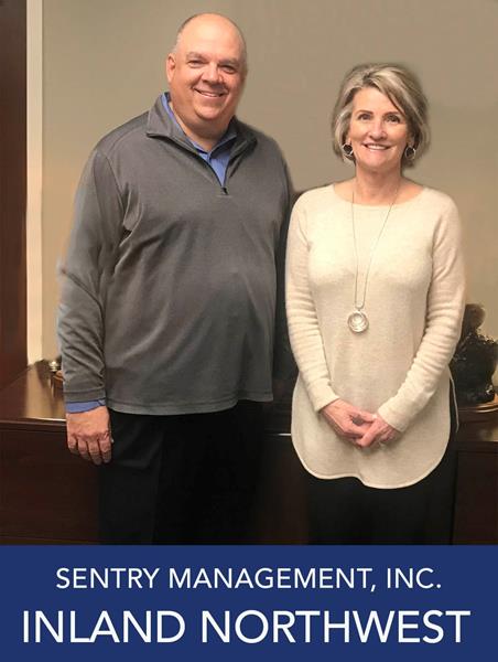 Sentry Management's Bradley Pomp, President welcomes Sherry J. Lenarz as Vice President of Inland Northwest Idaho office.