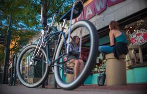Bike parking in Denver's South Broadway neighborhood