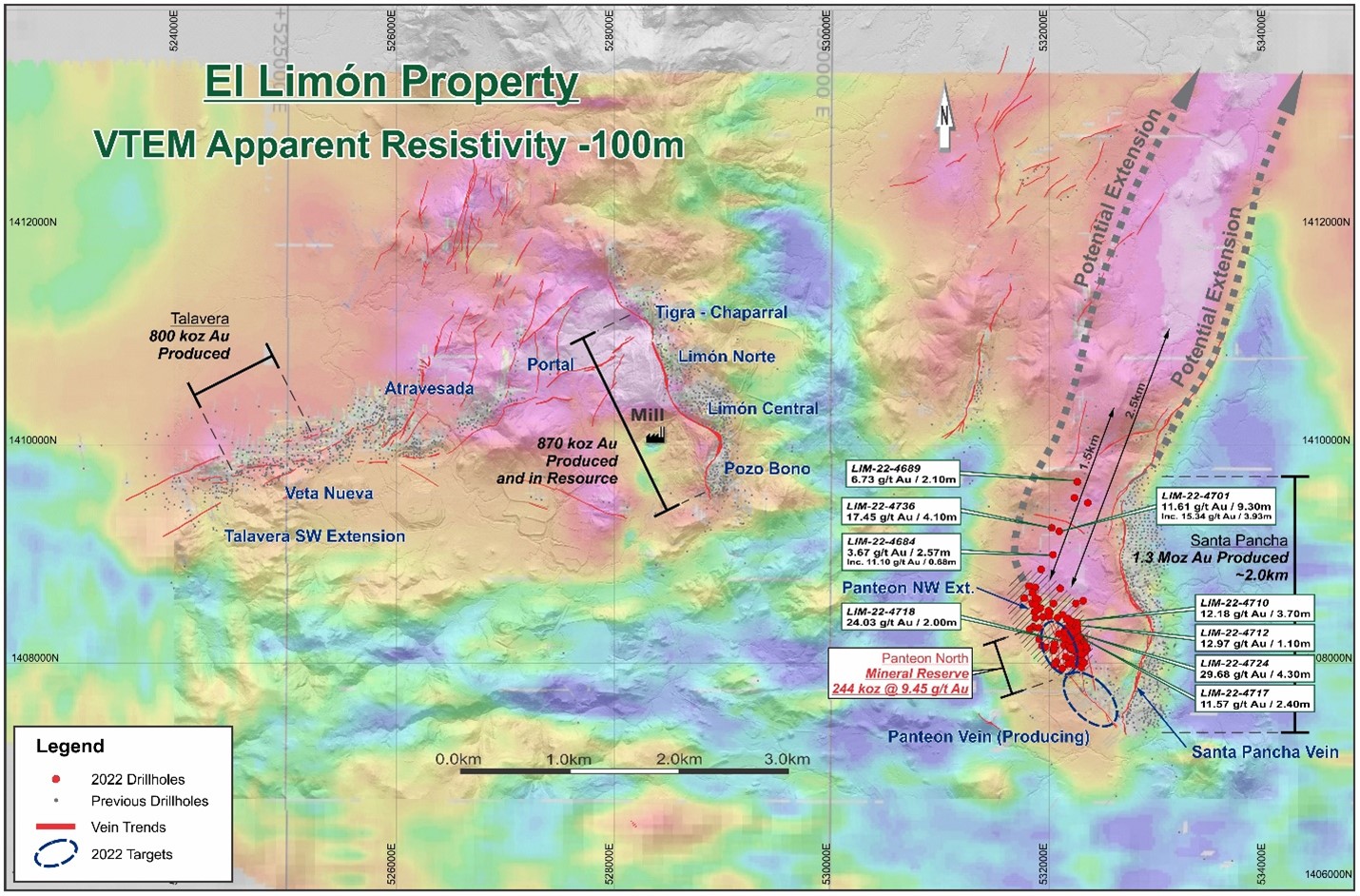 El Limon Property VTEM Apparent Resistivity