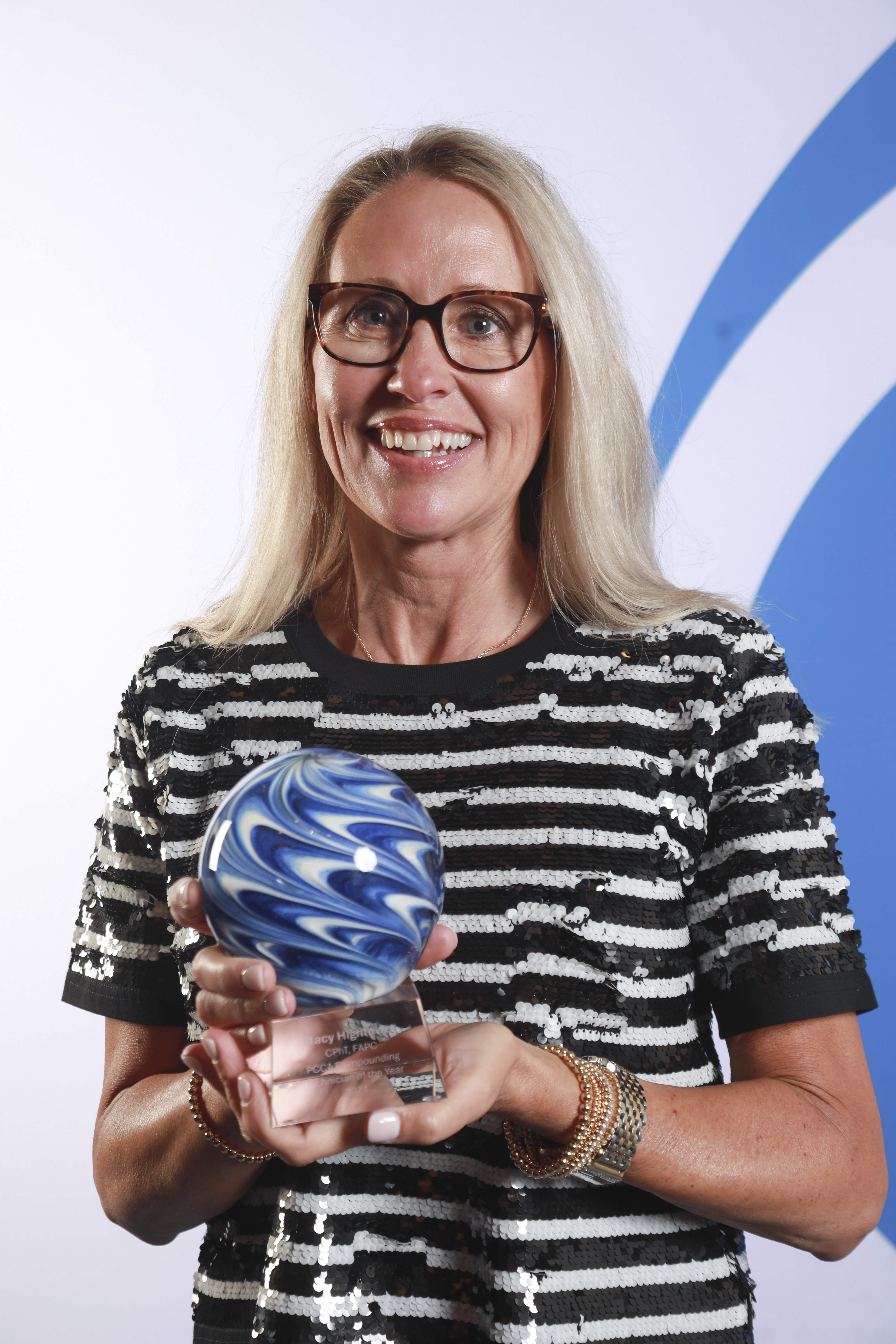 Stacy Hightower, CPhT, FAPC, of Las Colinas Pharmacy Compounding & Wellness in Irving, Texas, was honored as PCCA's inaugural Compounding Technician of the Year.