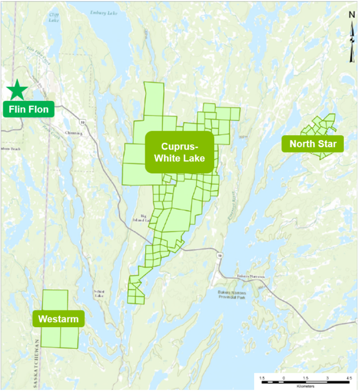 Map of Three Projects Selected for the Option Agreement