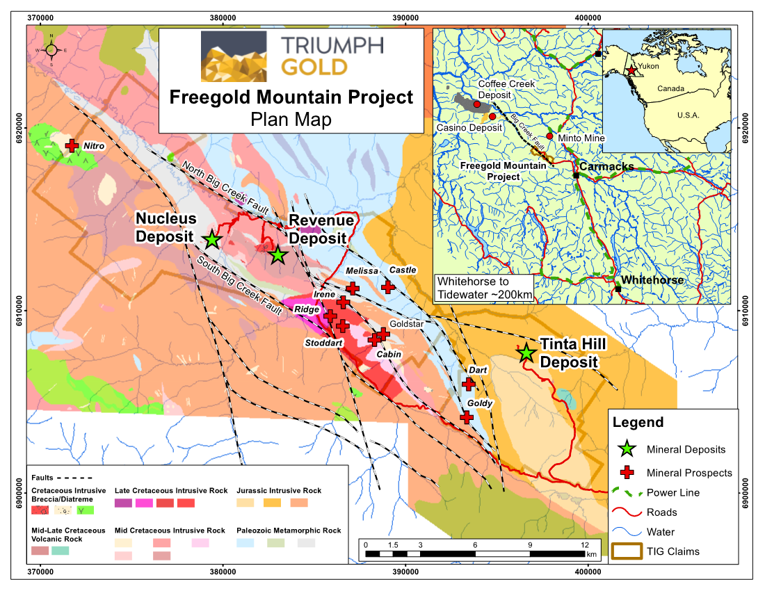 Figure 1 – Plan map of the Freegold Mountain Project, Yukon