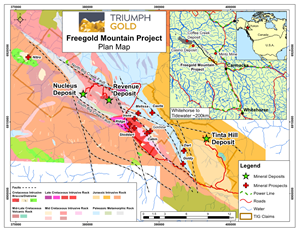 Figure 1 – Plan map of the Freegold Mountain Project, Yukon