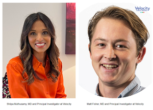 New Principal Investigators at Velocity Clinical Research. From left to right: Shilpa Muthusamy, MD, Matt Fisher, MD