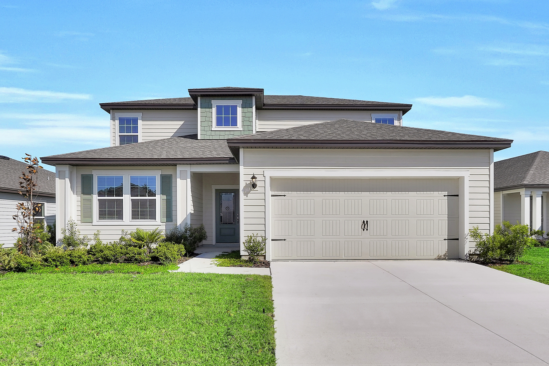 The Four Winds Plan by LGI Homes at Four Winds features five bedrooms, two-and-a-half bathrooms, and a spacious family room.