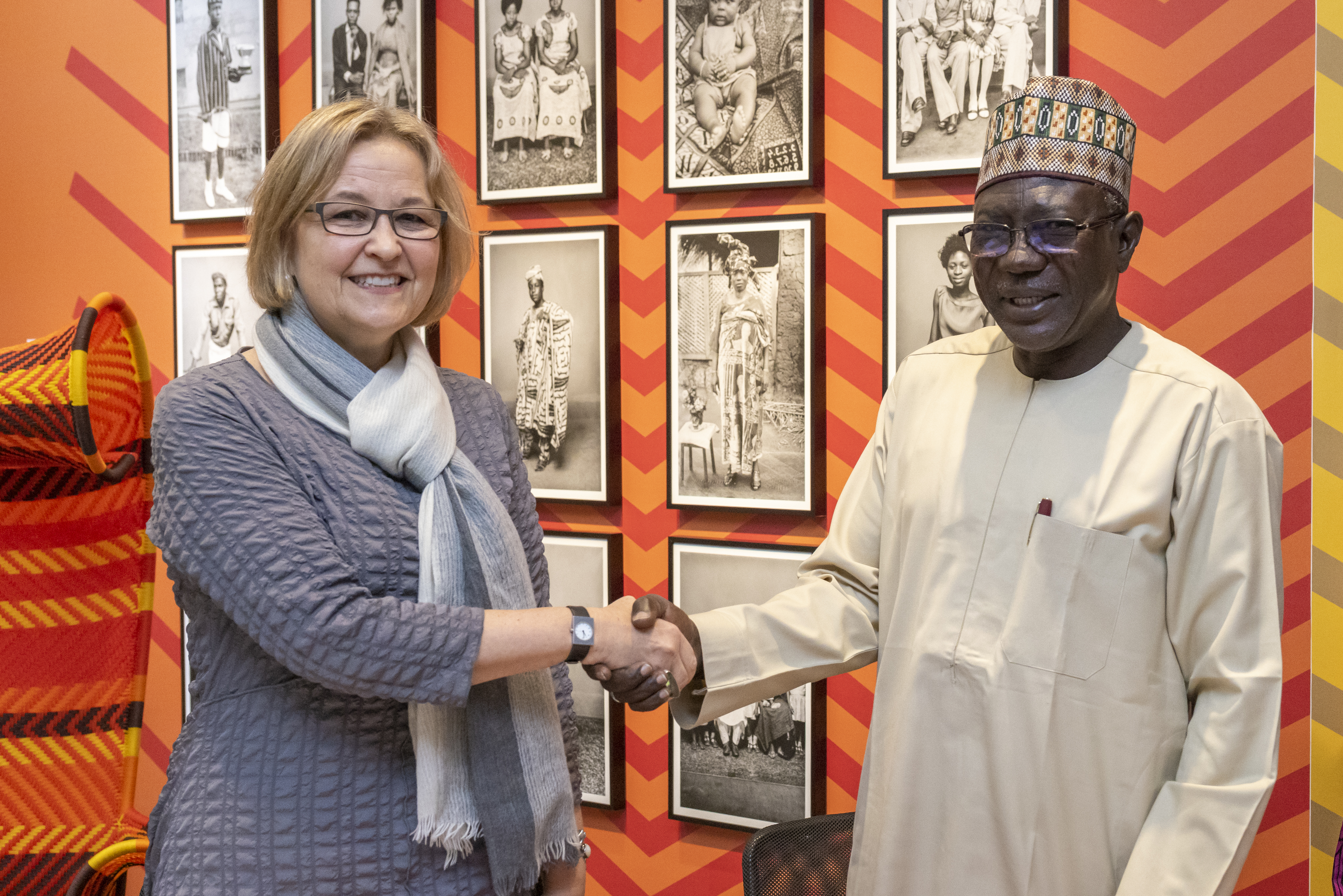 Kaywin Feldman and Professor Abba Isa Tijani