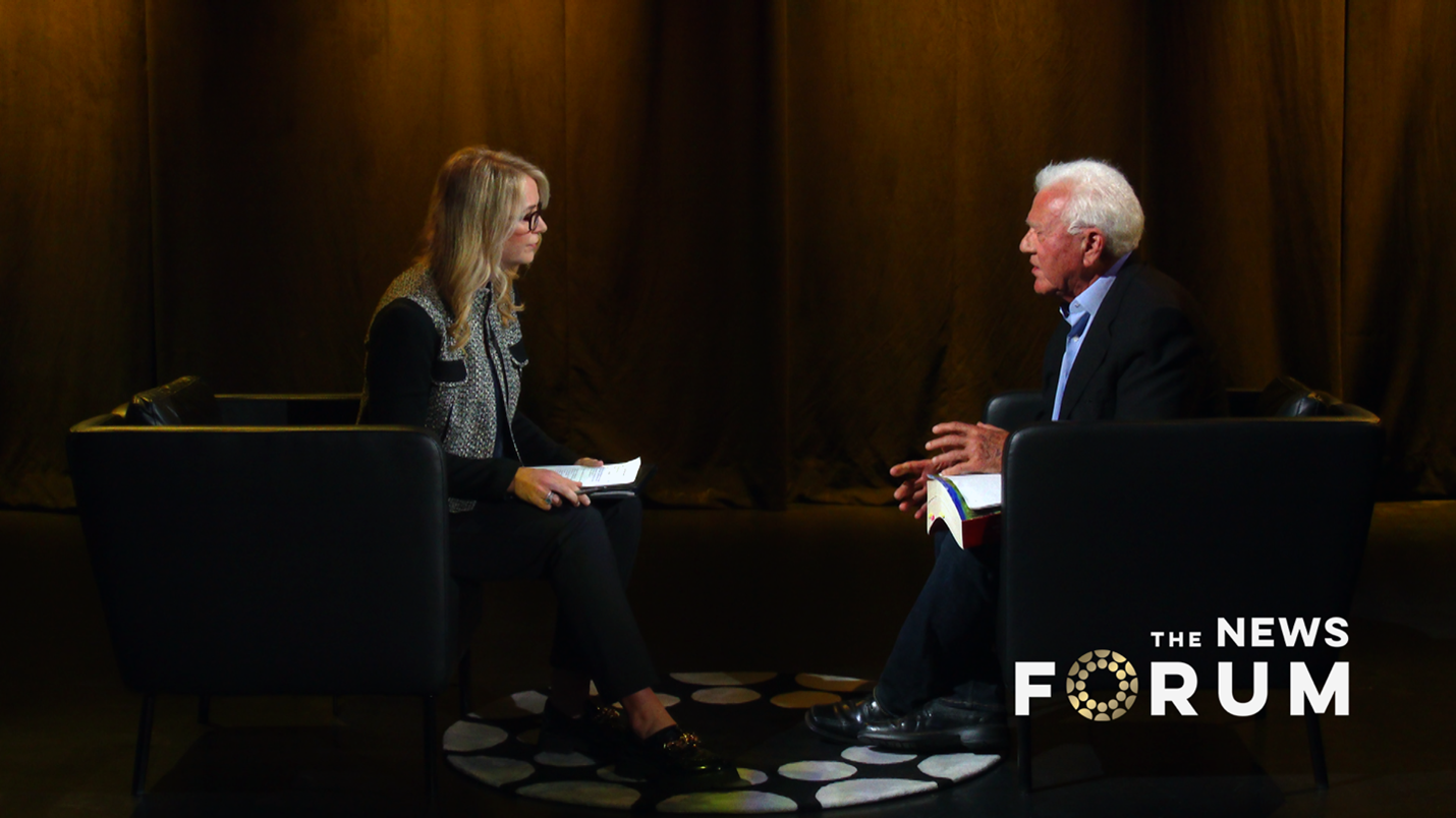 Christine VanGeyn & Frank Stronach during The News Forum interview