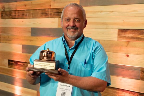 David Dafoe, Flavorman & Moonshine University Founder and CEO accepts the American Distilling Institute's Lifetime Achievement Award for "Outstanding Contribution to Distilling."