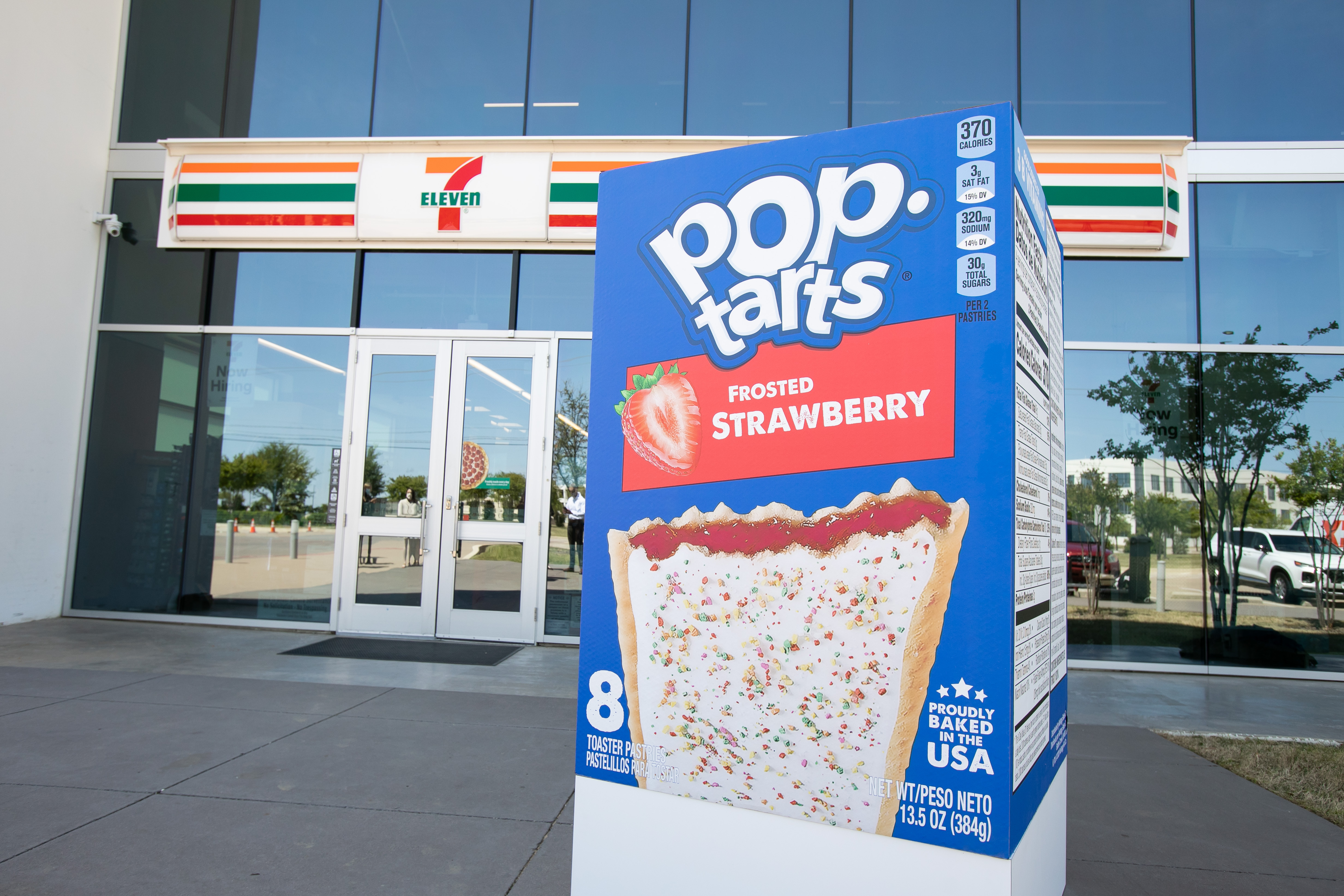 Kellogg Company and 7-Eleven, Inc. unveiled the World’s Largest Box of Toaster Pastries filled with Pop-Tarts in the parking lot of the 7-Eleven Store Support Center in Dallas, setting a new Guinness World Record. The box, filled with 1,331 lbs. of individual packages of toaster pastries, will be donated directly to the North Texas Food Bank (NTFB) Feeding Network—NTFB is a Feeding America member food bank.