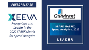 Xeeva positioned as a Leader in the 2022 SPARK Matrix for Spend Analytics by Quadrant Knowledge Solutions
