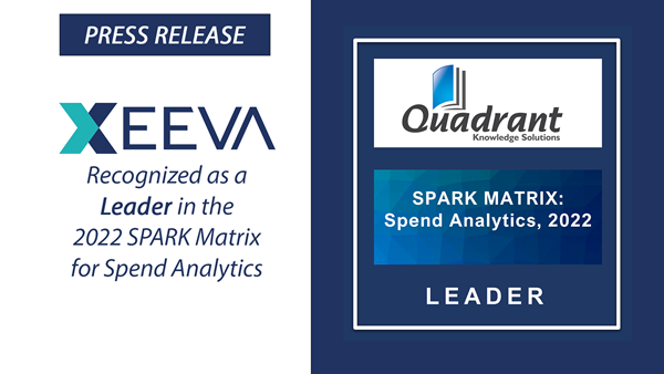 Xeeva positioned as a Leader in the 2022 SPARK Matrix for Spend Analytics by Quadrant Knowledge Solutions