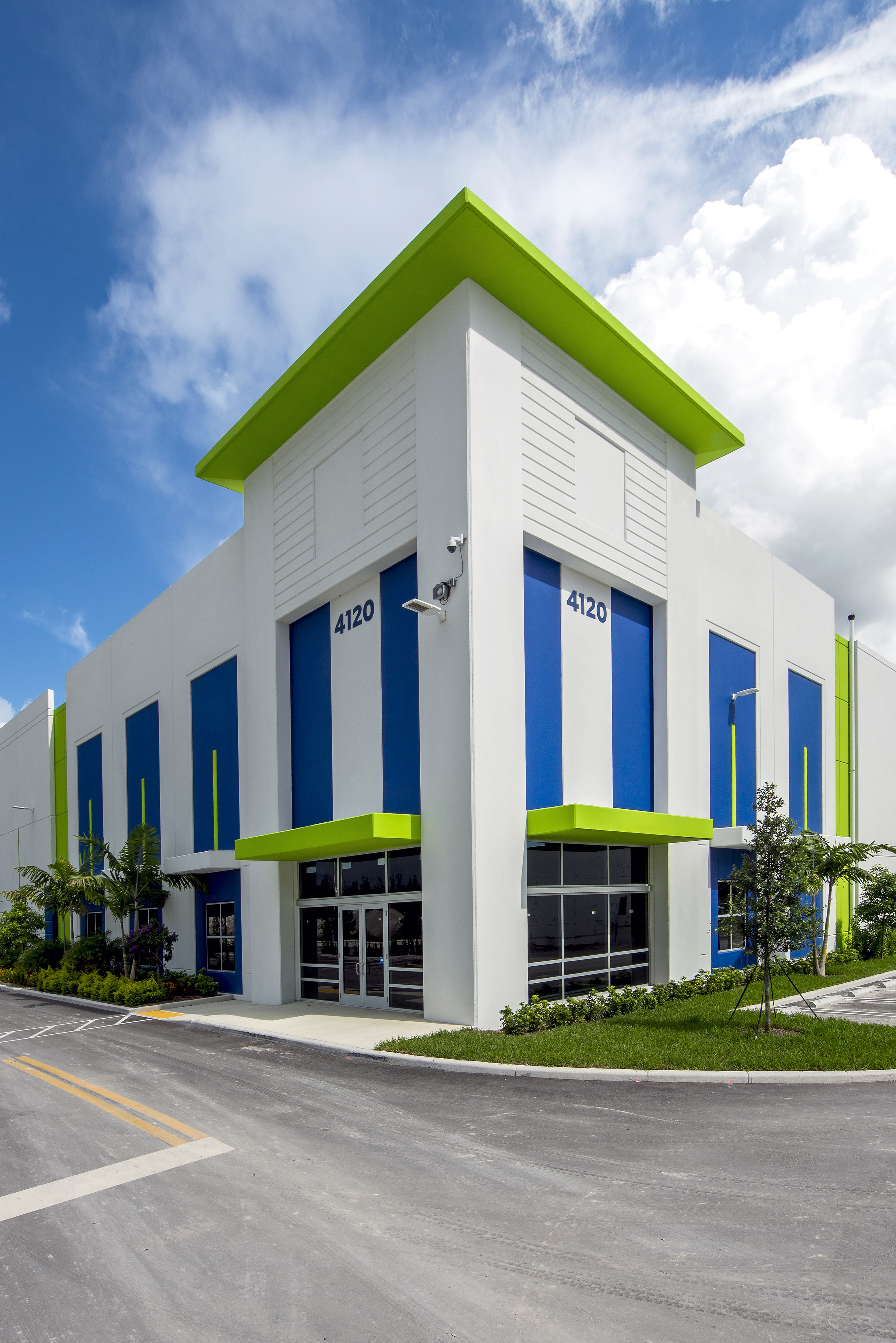 West Entrance of Building at Beacon Logistics Park. 